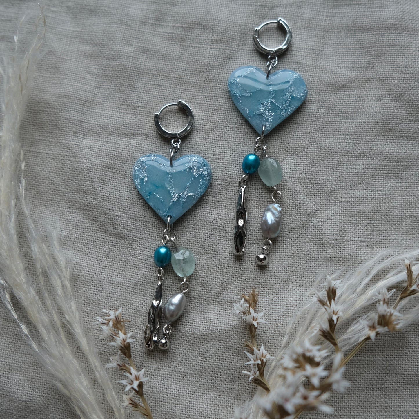 croí dangles | aqua