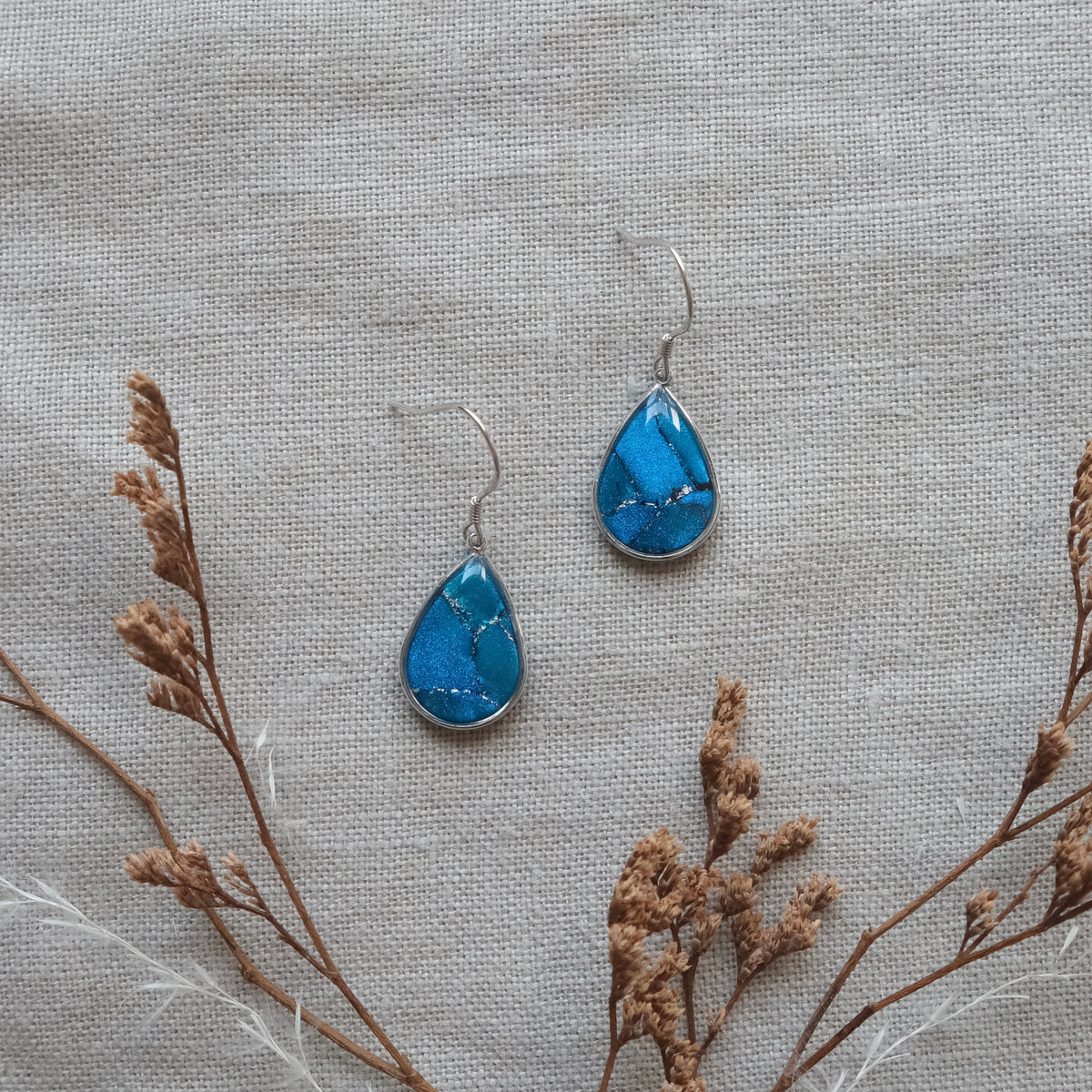 mini cara | peacock blue + silver