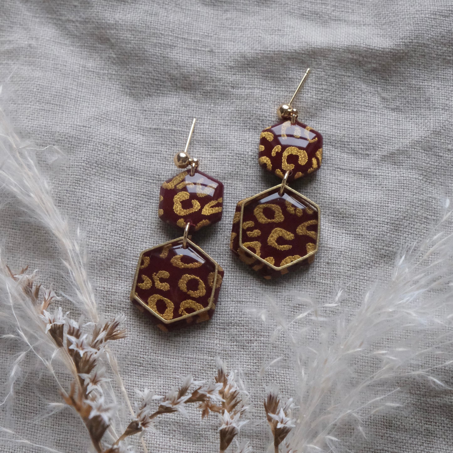 anu | red & gold leopard print