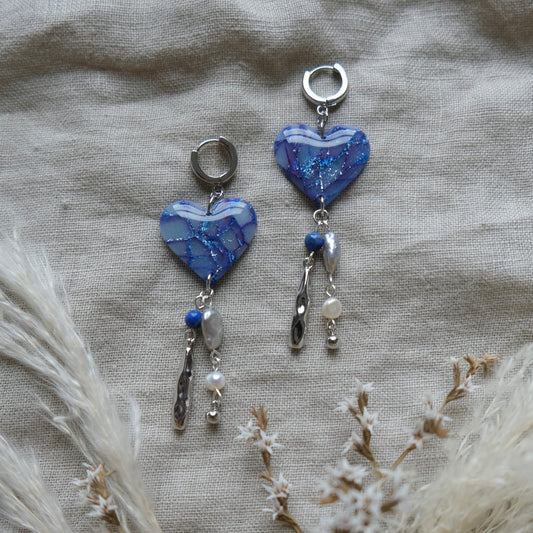 croí dangles | lapis blue & silver