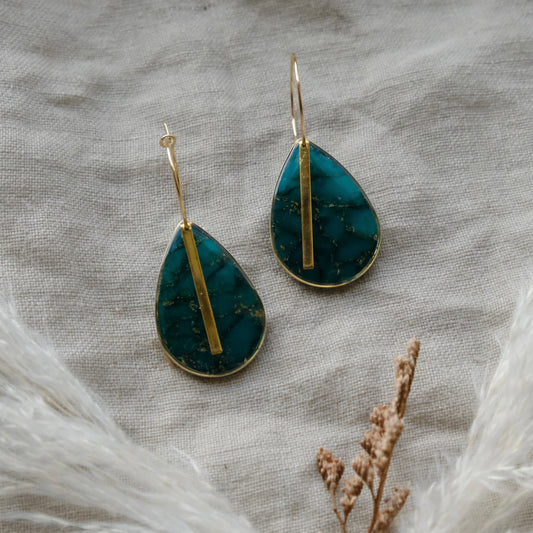 cara | teal & gold