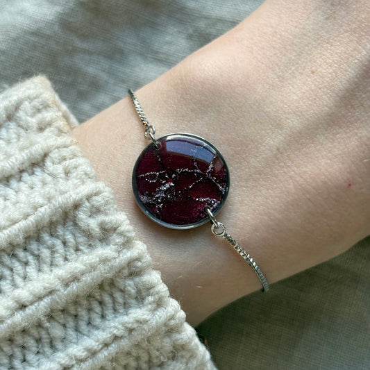 síofra bracelet | burgundy & silver