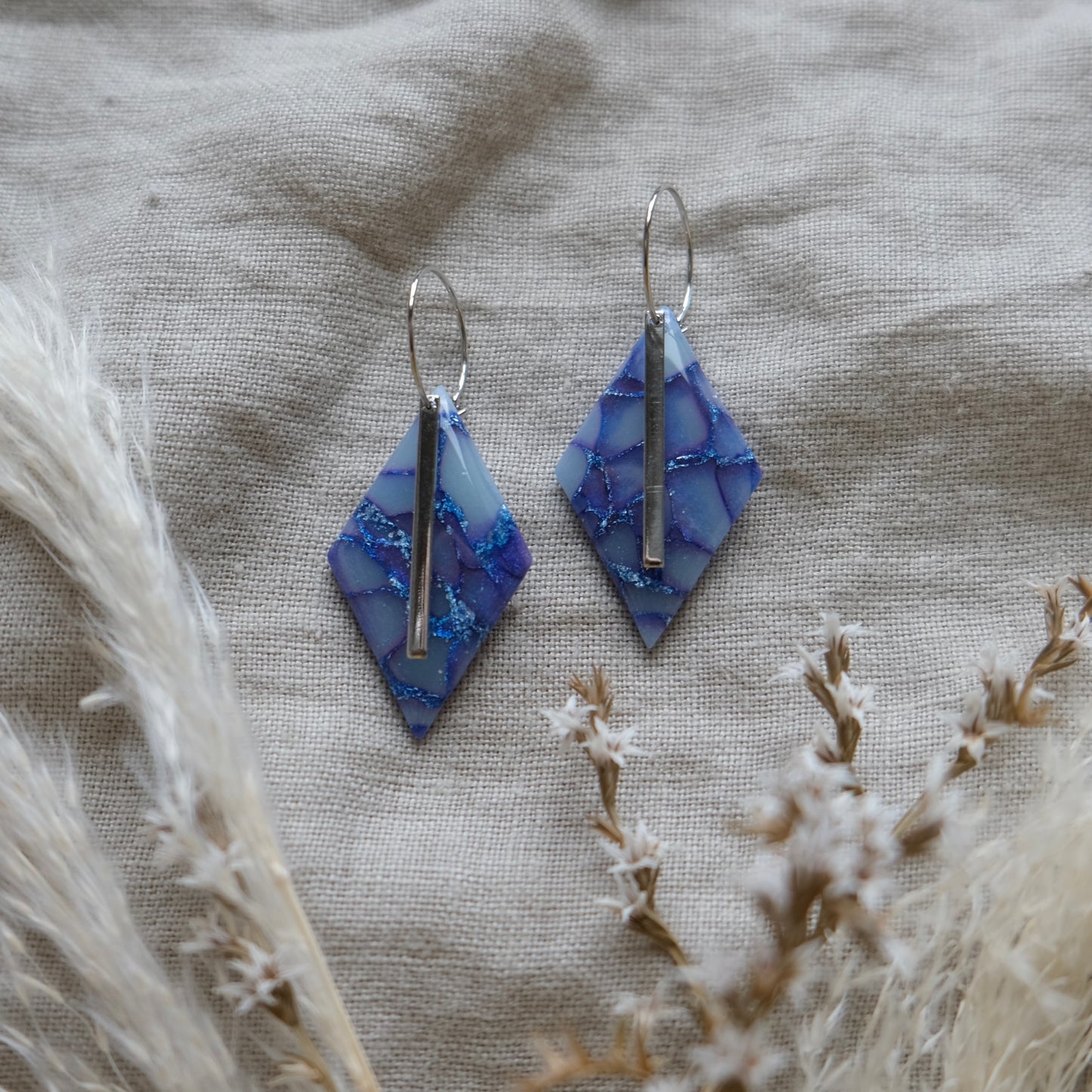 sadb hoops | lapis blue + silver