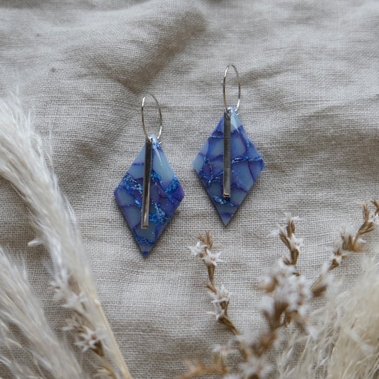 sadb hoops | lapis blue + silver