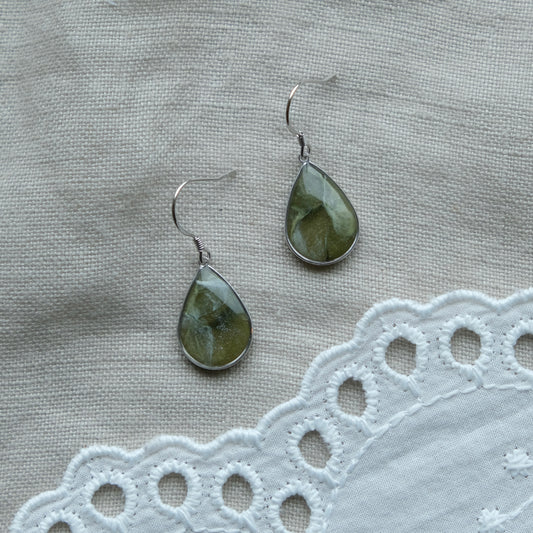 mini cara | olive marble & silver