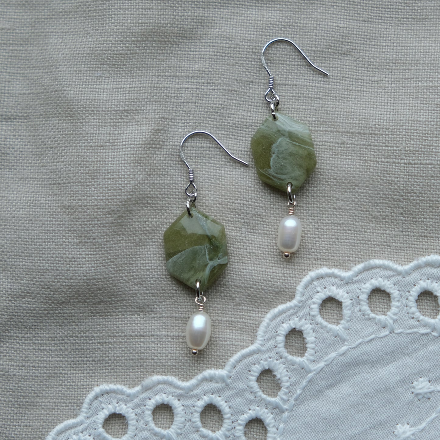 aisling | olive marble & silver