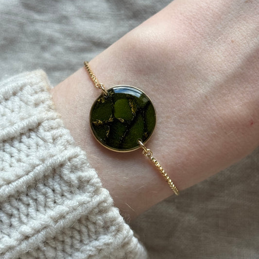 síofra bracelet | green & gold