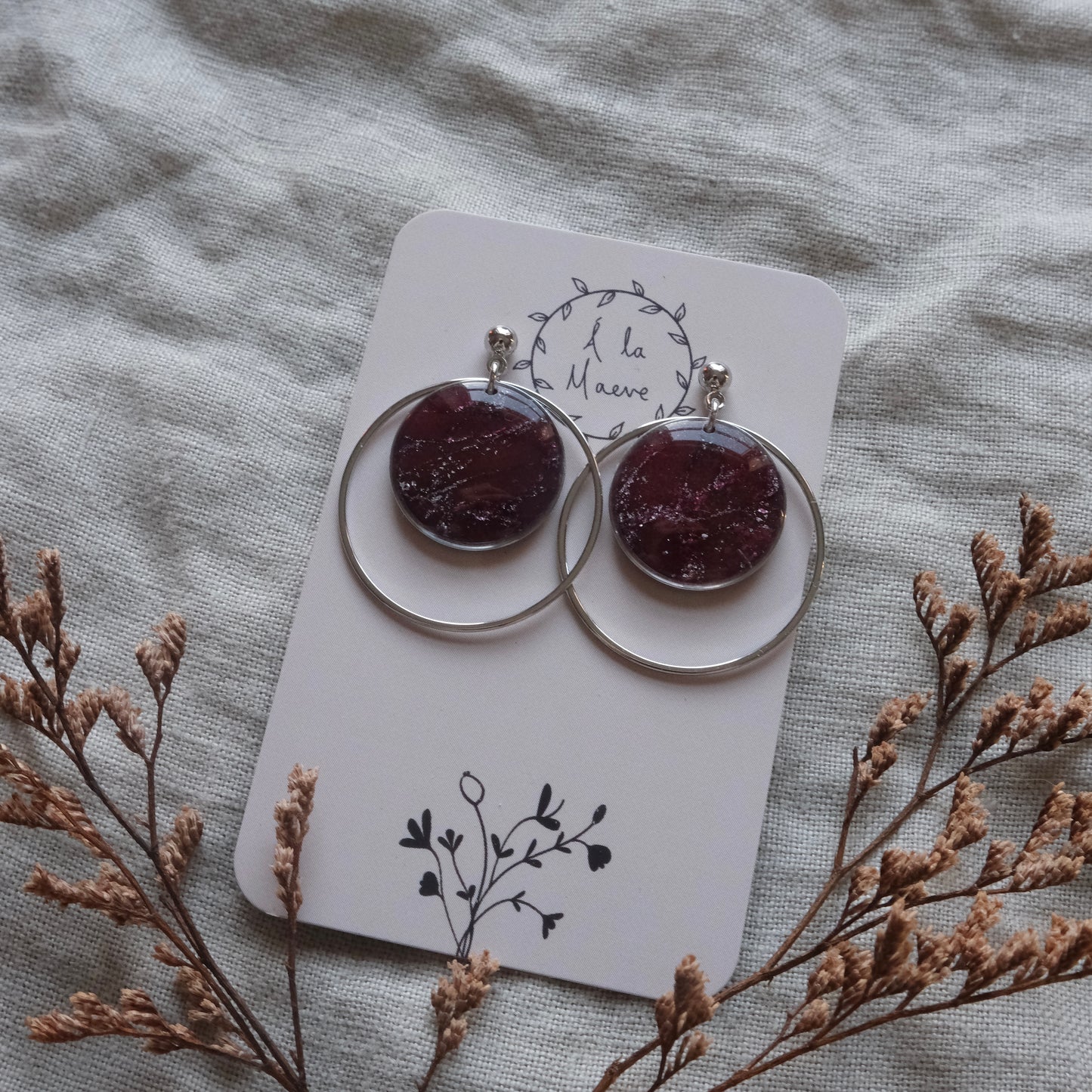 ríona | burgundy & silver