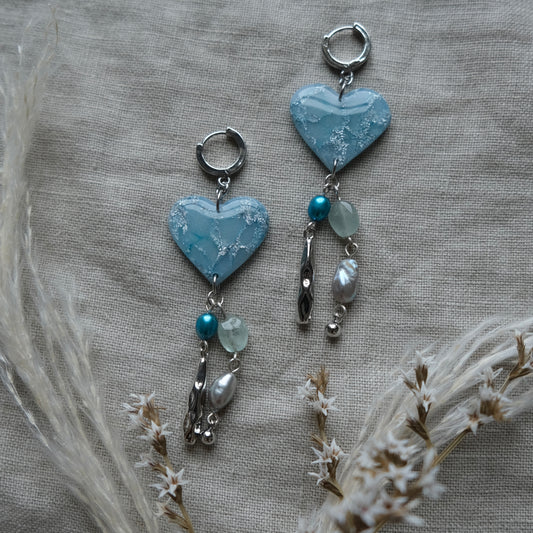 croí dangles | aqua