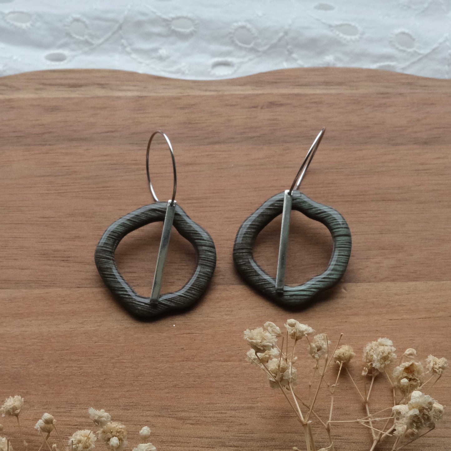 boann hoops | brushed labradorite