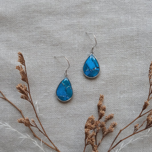 mini cara | peacock blue + silver