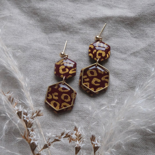 anu | red & gold leopard print