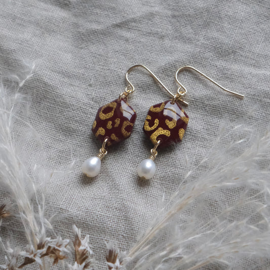 aisling | red & gold leopard print